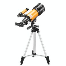 Telescopio astronomico rifrattore ad alta definizione per osservare le stelle (nero giallo)