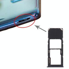 Vassoio per scheda SIM per Samsung Galaxy A71 / A715 + vassoio per scheda Micro SD (nero)