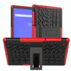 Per Lenovo Tab M10 Plus TB-X606F Custodia protettiva antiurto per pneumatici TPU + PC con supporto (rosso)
