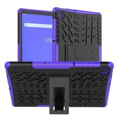 Per Lenovo Tab M10 Plus TB-X606F Custodia protettiva antiurto per pneumatici TPU + PC con supporto (viola)