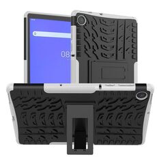 Per Lenovo Tab M10 Plus TB-X606F Custodia protettiva antiurto per pneumatici TPU + PC con supporto (bianco)