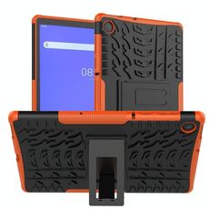 Per Lenovo Tab M10 Plus TB-X606F Custodia protettiva antiurto per pneumatici TPU + PC con supporto (arancione)