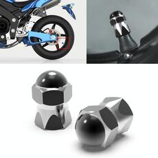 2 PCS Tappo del serbatoio per motociclette Tappo per boccaglio Tappo per pneumatico Tappi valvola per pneumatici (nero)