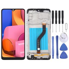 Schermo LCD OEM per Samsung Galaxy A20s Digitizer Assemblaggio completo con cornice (nero)
