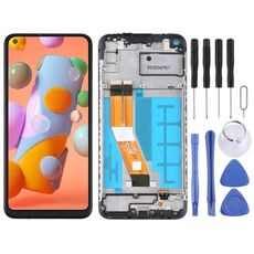 Schermo LCD OEM per Samsung Galaxy A11 Digitizer Assemblaggio completo con cornice (nero)