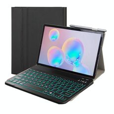 ST870S Per Samsung Galaxy Tab S7 T870 / T875 11 pollici 2020 Custodia in pelle con tastiera Bluetooth rimovibile ultrasottile con supporto, funzione sleep e retroilluminazione (nero)