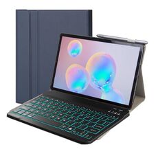 ST870S Per Samsung Galaxy Tab S7 T870 / T875 11 pollici 2020 Custodia in pelle con tastiera Bluetooth rimovibile ultrasottile con supporto, funzione sleep e retroilluminazione (blu)