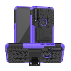 Per Alcatel 3L (2020) Custodia protettiva antiurto in TPU antiurto per pneumatici + custodia protettiva per PC (viola)