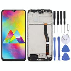 Schermo LCD TFT per Samsung Galaxy M20 Digitizer Assemblaggio completo con cornice (nero)