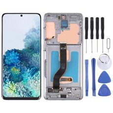 Schermo LCD Super AMOLED originale per Samsung Galaxy S20+ 5G SM-G986B/G985 Digitizer Assemblaggio completo con cornice (grigio)