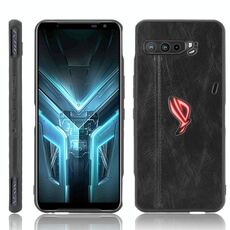 Per Asus ZS661KS / ROG Phone 3 Strix antiurto cucito modello mucca pelle PC + PU + custodia in TPU (nero)