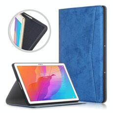 Per Huawei Enjoy Tablet 2 10.1 pollici / Honor Pad 6 10.1 pollici Custodia in pelle con struttura orizzontale in tessuto di marmo con supporto (blu scuro)