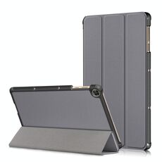 Per Huawei Enjoy Tablet 2 10.1 pollici / Honor Pad 6 Custodia in pelle a ribaltamento orizzontale tinta unita da 10,1 pollici con supporto a tre pieghe e funzione sleep / wake-up (grigio)