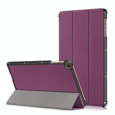 Per Huawei Enjoy Tablet 2 10.1 pollici / Honor Pad 6 Custodia in pelle a ribaltamento orizzontale tinta unita da 10,1 pollici con supporto a tre pieghe e funzione sleep / wake-up (viola)