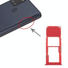 Per Samsung Galaxy A21s Vassoio scheda SIM + Vassoio scheda Micro SD (rosso)