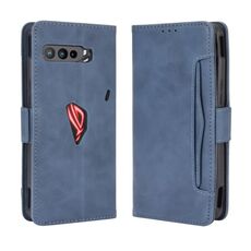 Per Asus ROG Phone 3 ZS661KS Custodia in pelle modello pelle di vitello stile portafoglio pelle Style con slot per scheda separato (blu)
