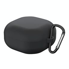 Custodia protettiva per auricolari anti-caduta in tinta unita per Samsung Galaxy Buds Live con gancio (nero)
