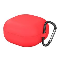 Custodia protettiva per auricolari anti-caduta in tinta unita per Samsung Galaxy Buds Live con gancio (rosso)