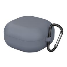 Per Samsung Galaxy Buds Live Custodia protettiva per auricolari anti-caduta in tinta unita con gancio (grigio)