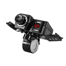 Caricabatteria da auto doppio USB per auto da moto con interfaccia accendisigari Caricabatteria da auto con display digitale multifunzione, stile: luce rossa DYUK