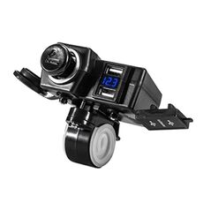 Caricabatteria da auto doppio USB per auto da moto con interfaccia accendisigari Caricabatteria da auto con display digitale multifunzione, stile: luce blu