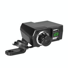 Caricabatteria da auto Dual USB per auto da moto con interfaccia accendisigari Caricabatteria da auto con display digitale multifunzione, Stile: DYUK-2 Luce verde
