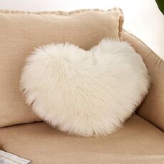 Il cuscino per la casa può essere lavato senza federa a forma di cuore, dimensioni: 40x50 cm (bianco)