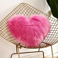Il cuscino per la casa può essere lavato senza federa a forma di cuore, dimensioni: 40x50 cm (rosa rossa)