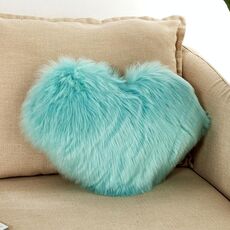 Il cuscino per la casa può essere lavato senza federa a forma di cuore, dimensioni: 40x50 cm (azzurro)