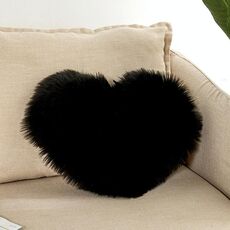 Il cuscino per la casa può essere lavato senza federa a forma di cuore, dimensioni: 40x50 cm (nero)