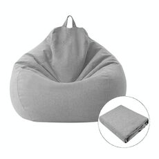 Lazy Sofa Bean Bag Chair Fodera in tessuto, dimensioni: 80x90cm (grigio chiaro)