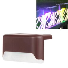 4 PCS Luce solare per ringhiera per scale Luce per esterni impermeabile LED Luce per gradini Decorazione da giardino Luce per paesaggio, Luce colorata (Marrone)