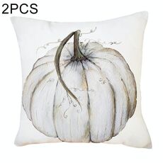 2 pezzi di zucca di Halloween breve peluche decorazione federa super morbida senza nucleo del cuscino (zucca bianca)