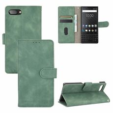 Per BlackBerry KEY2 Tinta unita Pelle Feel Fibbia magnetica Flip orizzontale Custodia in pelle PU con struttura in pelle di vitello con supporto e slot per schede e portafoglio (verde)