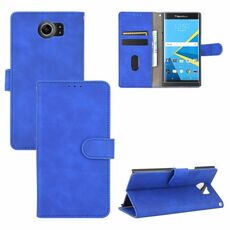 Per BlackBerry Priv Tinta unita Pelle Feel Fibbia magnetica Flip orizzontale Custodia in pelle PU con custodia, slot per schede e portafoglio (blu)