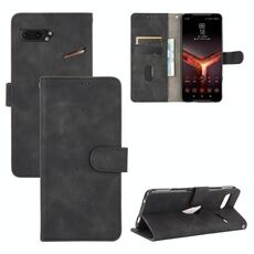 Per ASUS ROG Phone II ZS660KL Tinta unita Pelle Feel Fibbia magnetica Flip orizzontale Custodia in pelle PU con supporto, slot per schede e portafoglio (nero)