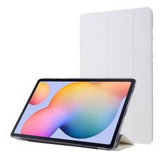 Per Samsung Galaxy Tab S8 + / TAB S8 PLUS / TAB S7 FE / TAB S7 + / T970 Struttura in seta Tre flip in pelle orizzontale con supporto e slot da penna (bianco)