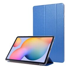 Per Samsung Galaxy Tab S8 + / TAB S8 PLUS / TAB S7 FE / TAB S7 + / T970 Texture di seta Tre flip in pelle orizzontale con supporto e slot da penna (blu)