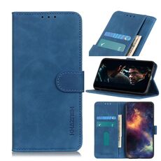 Per Vivo Y20 KHAZNEH Custodia in pelle a vibrazione orizzontale in PU + TPU con texture retrò con supporto, slot per schede e portafoglio (blu)