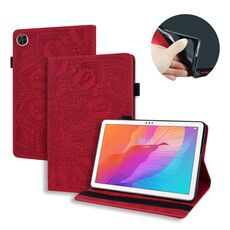 Per Huawei Enjoy Tablet 2 Custodia in pelle con ribaltina orizzontale in rilievo con struttura in vitello con supporto, slot per schede e cornice per foto (rossa)