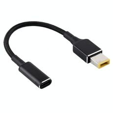 Cavo a treccia in nylon con adattatore da presa quadrata PD 100W 18,5-20V a USB-C / Type-C per Lenovo