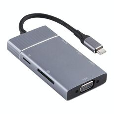 7 in 1 Dual USB 3.0 + TF / SD + HDMI / VGA + Jack da 3,5 mm + Dock station USB-C multifunzione Type-C / USB-C
