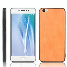 Per Vivo V5 / Y67 antiurto pelle di mucca da cucire modello PC + custodia in PU + TPU (arancione)