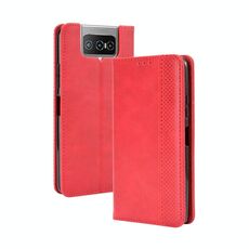Per Asus Zenfone 7 ZS670KS / Zenfone 7 Pro ZS671KS Fibbia magnetica Retro Crazy Horse Texture Custodia in pelle con vibrazione orizzontale, con supporto, slot per schede e cornice per foto (rosso)