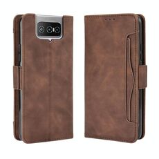 Per Asus Zenfone 7 ZS670KS / Zenfone 7 Pro ZS671KS Custodia a portafoglio in pelle stile pelle di vitello con slot per scheda separato (marrone)