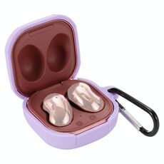 Custodia protettiva per auricolari in silicone anti-caduta con gancio per Samsung Galaxy Buds Live/ Buds2 / Buds Pro / Buds2 Pro (viola)