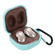 Custodia protettiva per auricolari in silicone anti-caduta con gancio per Samsung Galaxy Buds Live/ Buds2 / Buds Pro / Buds2 Pro (verde menta)
