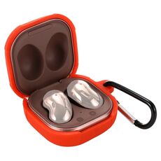 Custodia protettiva per auricolari in silicone anti-caduta con gancio per Samsung Galaxy Buds Live / Buds2 / Buds Pro / Buds2 Pro (rosso)