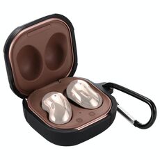 Custodia protettiva per auricolari in silicone anti-caduta con gancio per Samsung Galaxy Buds Live/Buds2/Buds Pro/Buds2 Pro (Nero)