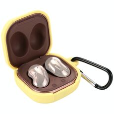 Custodia protettiva per auricolari in silicone anti-caduta con gancio per Samsung Galaxy Buds Live/Buds2/Buds Pro/Buds2 Pro (Giallo)